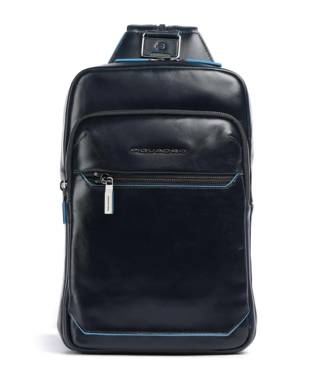 Piquadro Blue Square Sling bag fine grain cow leather navy Online