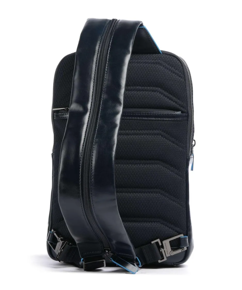 Piquadro Blue Square Sling bag fine grain cow leather navy Online