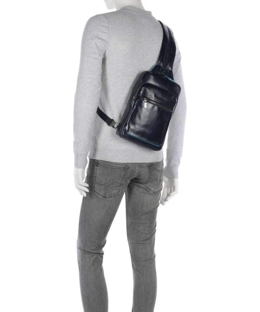 Piquadro Blue Square Sling bag fine grain cow leather navy Online
