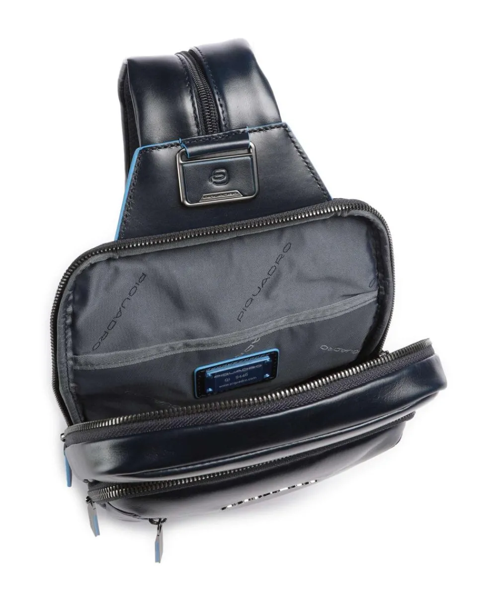 Piquadro Blue Square Sling bag fine grain cow leather navy Online