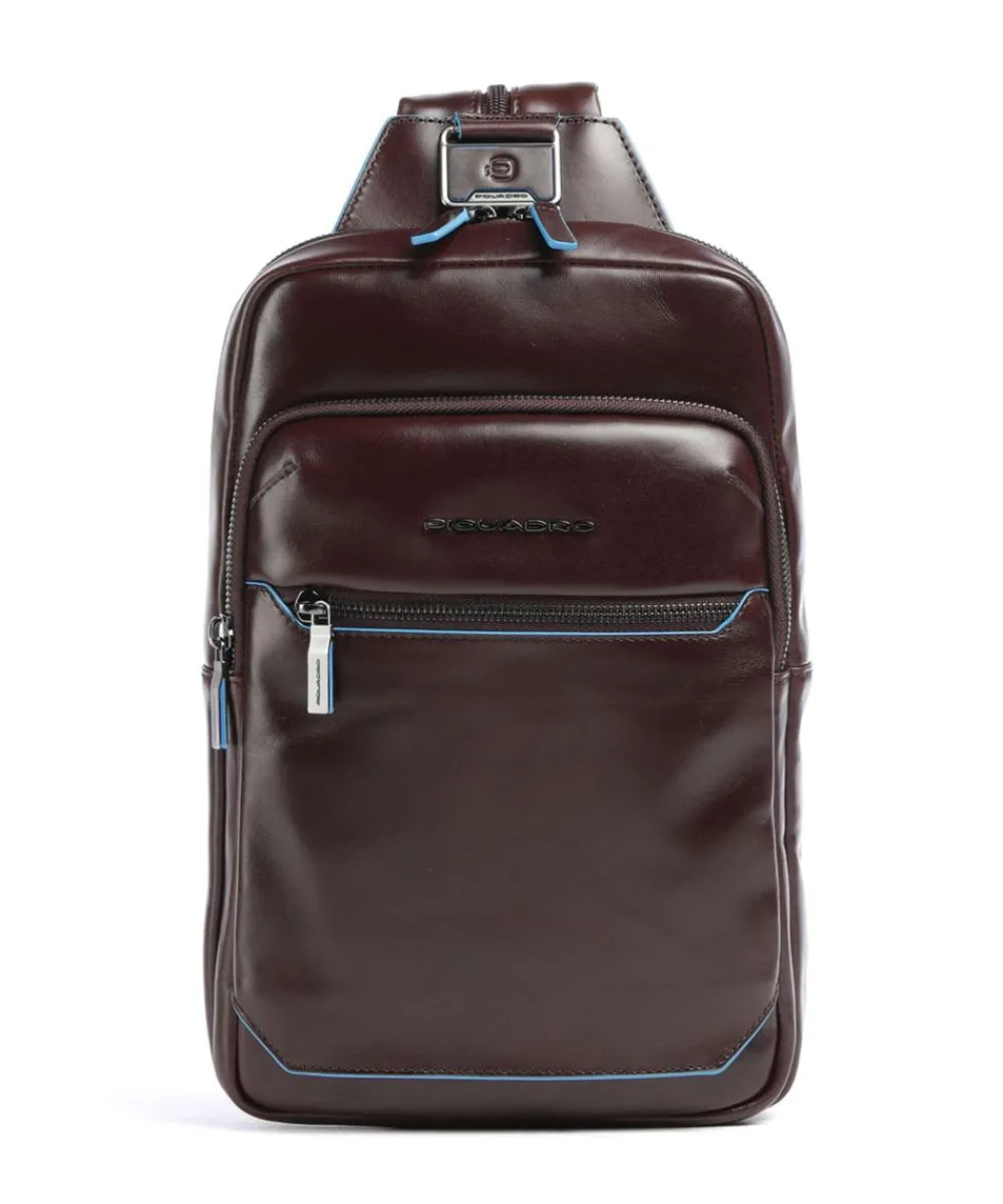 Piquadro Blue Square Sling bag fine grain cow leather brown Hot