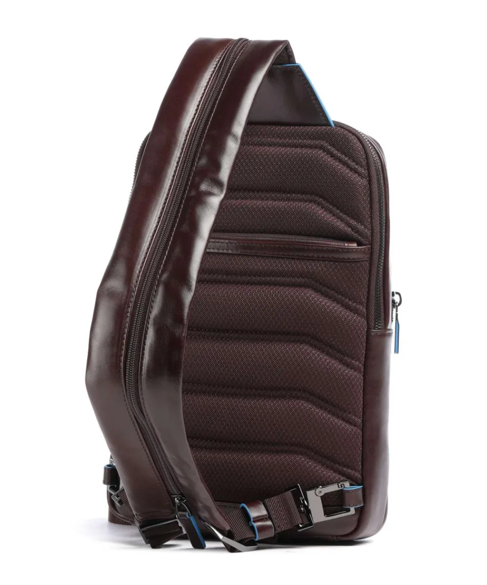 Piquadro Blue Square Sling bag fine grain cow leather brown Hot