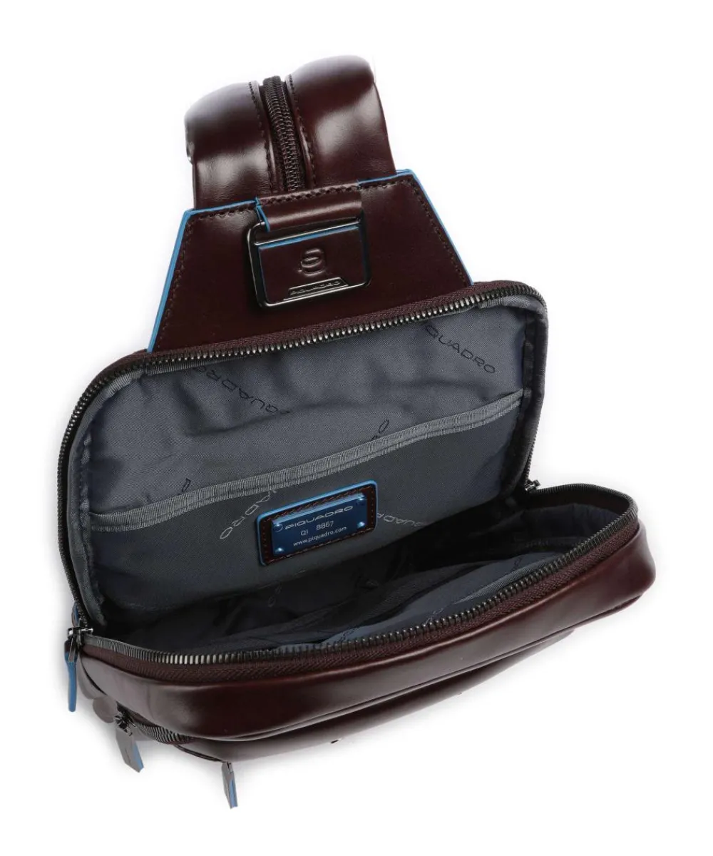 Piquadro Blue Square Sling bag fine grain cow leather brown Hot
