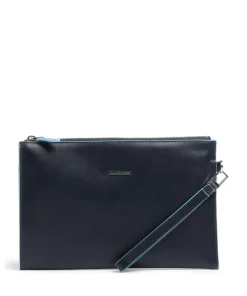 Sale Blue Square Wristlet fine grain leather Wristlets