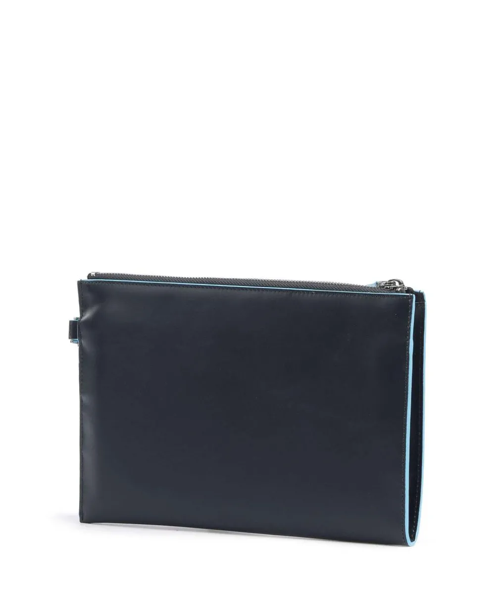 Sale Blue Square Wristlet fine grain leather Wristlets