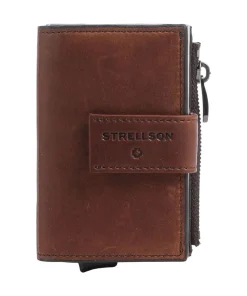 Strellson Brick Lane C-Four RFID Credit card holder fine grain cow leather dark brown Clearance