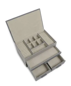 Windrose Calma Jewelry box wood, fabric grey Hot