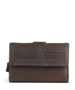 Strellson Camden RFID Credit card holder grained leather dark brown Hot