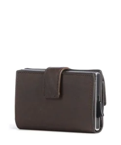 Strellson Camden RFID Credit card holder grained leather dark brown Hot
