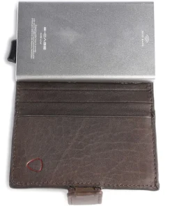 Strellson Camden RFID Credit card holder grained leather dark brown Hot
