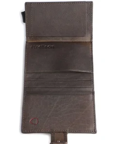 Strellson Camden RFID Credit card holder grained leather dark brown Hot