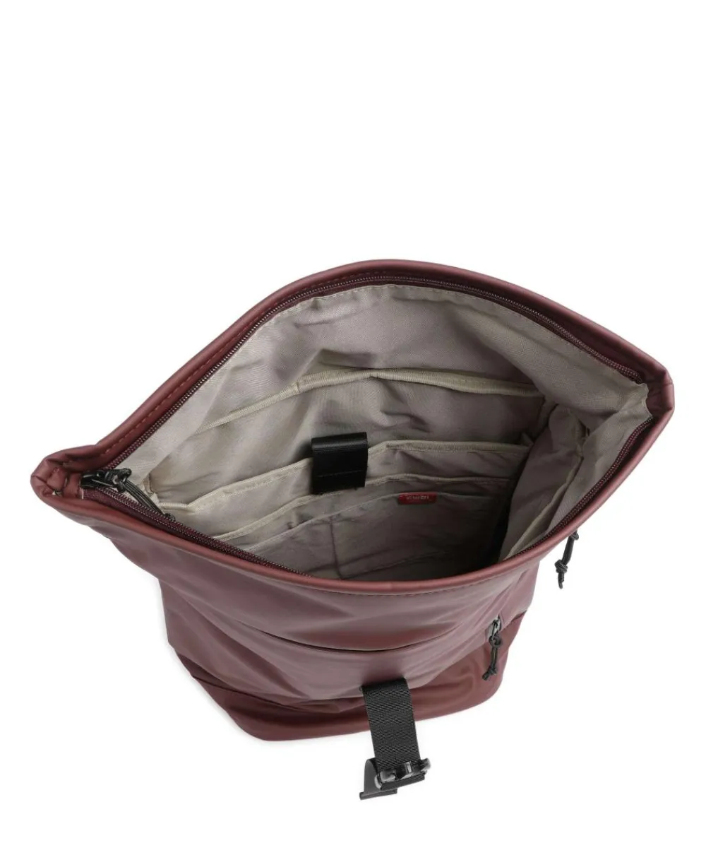 Zwei Cargo CAR200 Rolltop backpack 14″ imitation leather bordeaux red New
