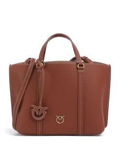 Pinko Carrie Classic Handbag grained leather red brown Clearance