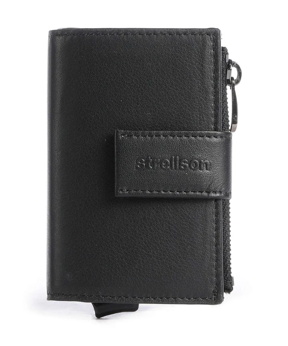 Strellson Carter c-four e-cage RFID Credit card holder fine grain cow leather black Hot