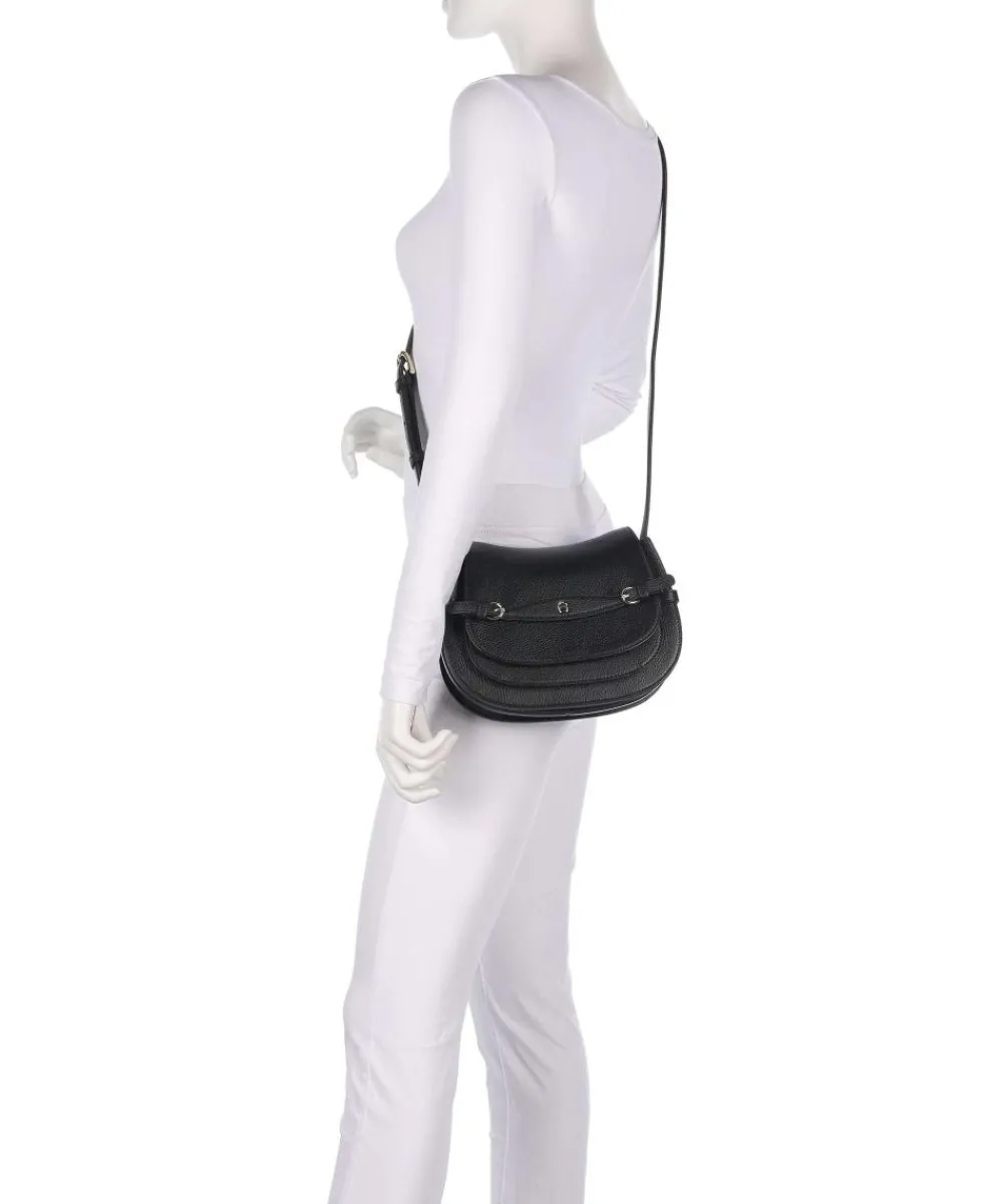 AIGNER Cavallo S Crossbody bag grained cow leather black Hot