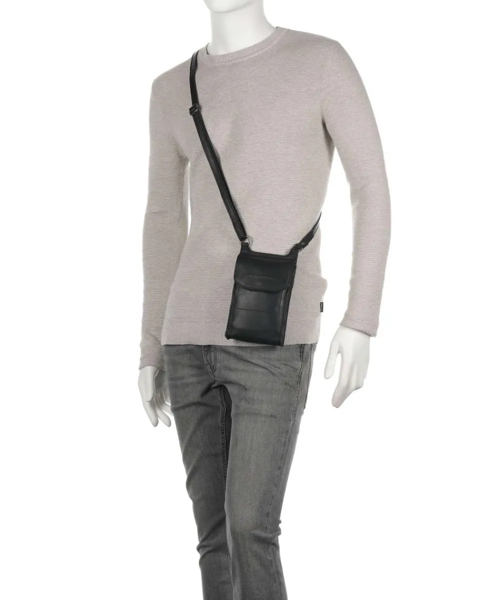The Chesterfield Brand Cow Wax Pull Up Nebra Phone bag pull-up cow leather black Best