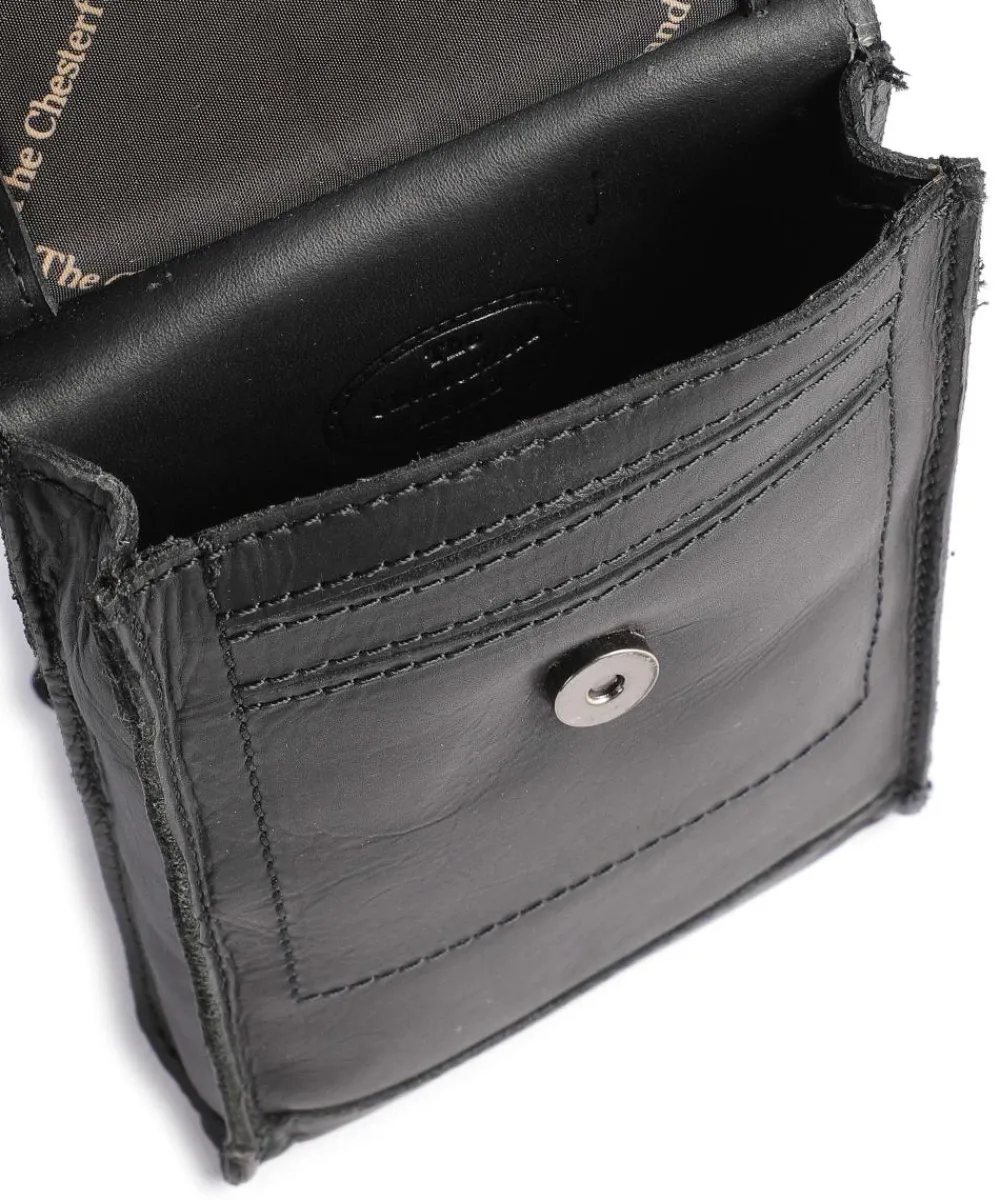 The Chesterfield Brand Cow Wax Pull Up Nebra Phone bag pull-up cow leather black Best