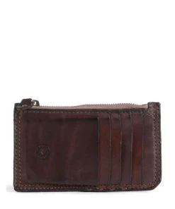 Campomaggi Credit card holder grained cow leather dark brown