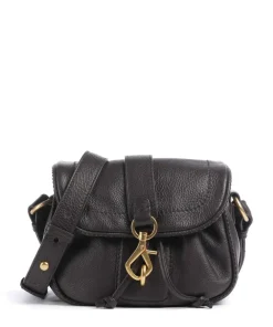 Abro Dalia Star Saddle Crossbody bag grained leather dark brown New