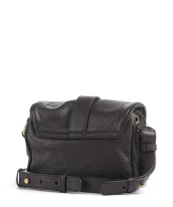 Abro Dalia Star Saddle Crossbody bag grained leather dark brown New