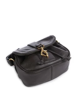 Abro Dalia Star Saddle Crossbody bag grained leather dark brown New