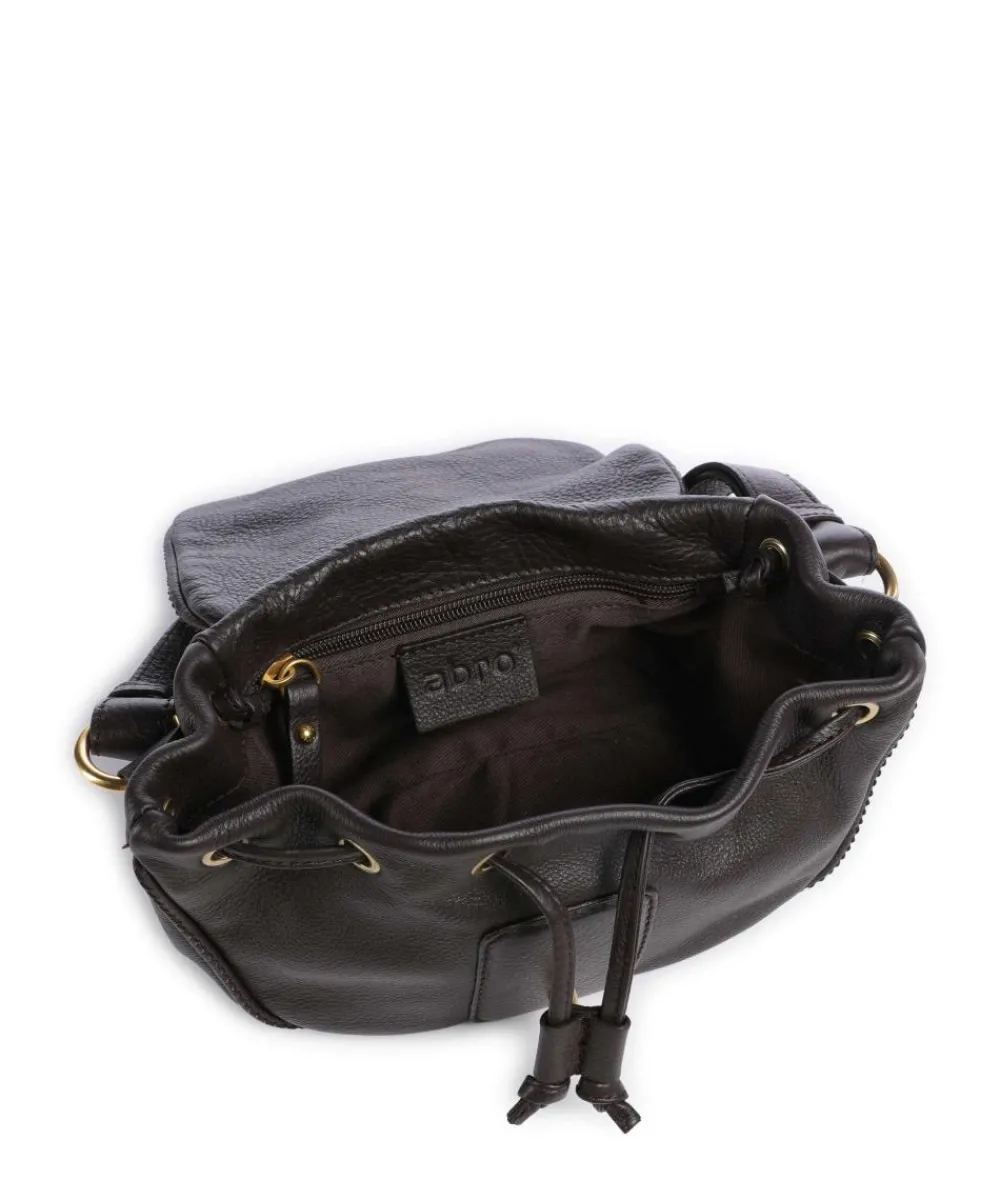 Abro Dalia Star Saddle Crossbody bag grained leather dark brown New