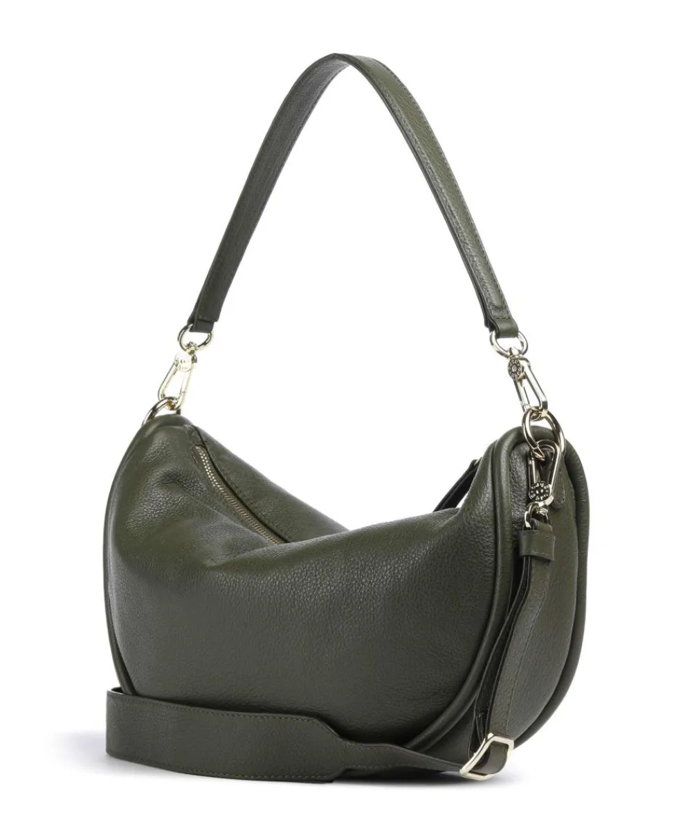 Abro Dalia Willow Hobo bag grained leather khaki Outlet
