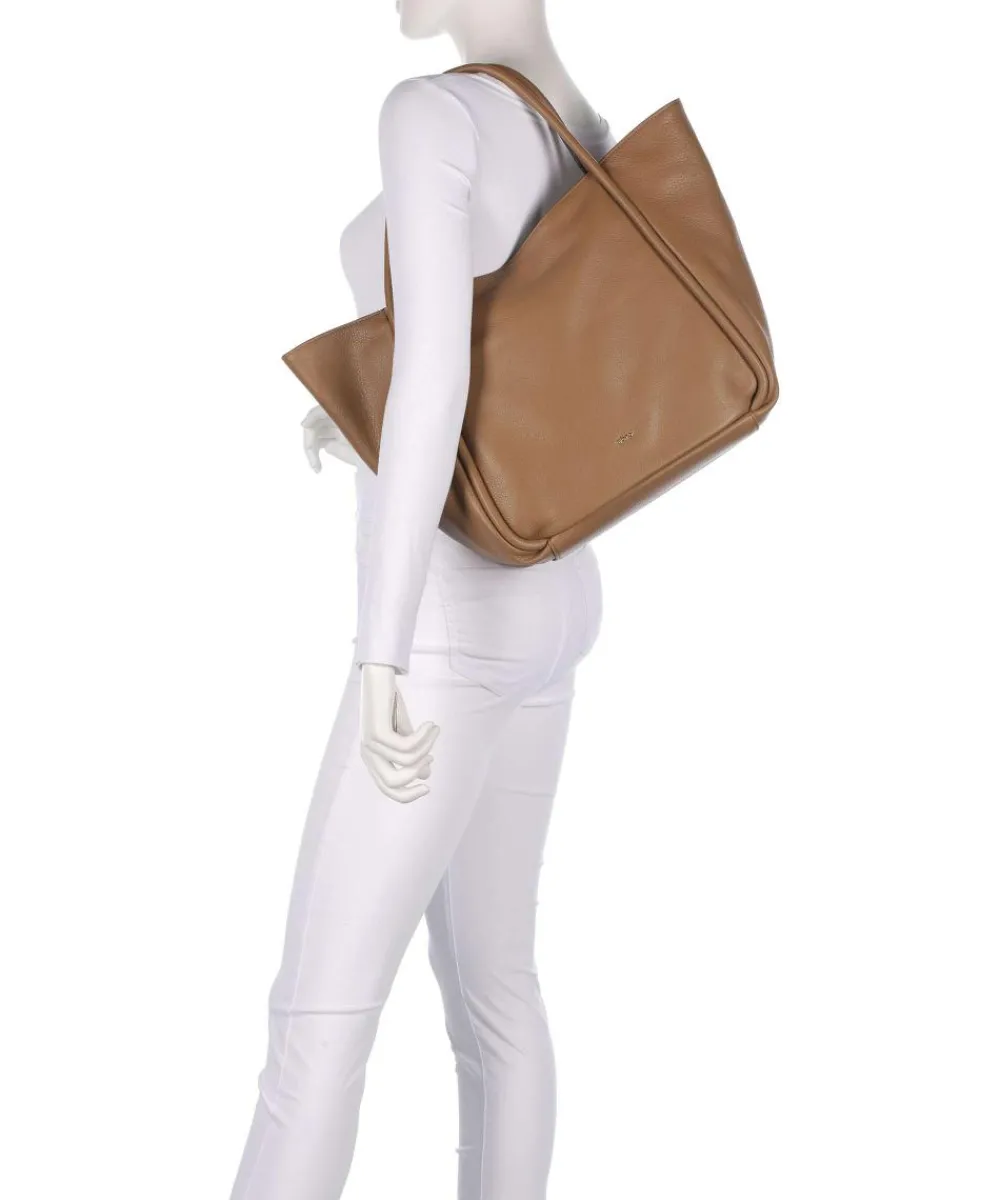 Abro Dalia Willow Tote bag grained leather cognac