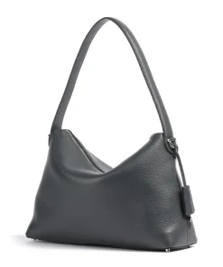 AIGNER Delia M Hobo bag grained cow leather dark grey Hot