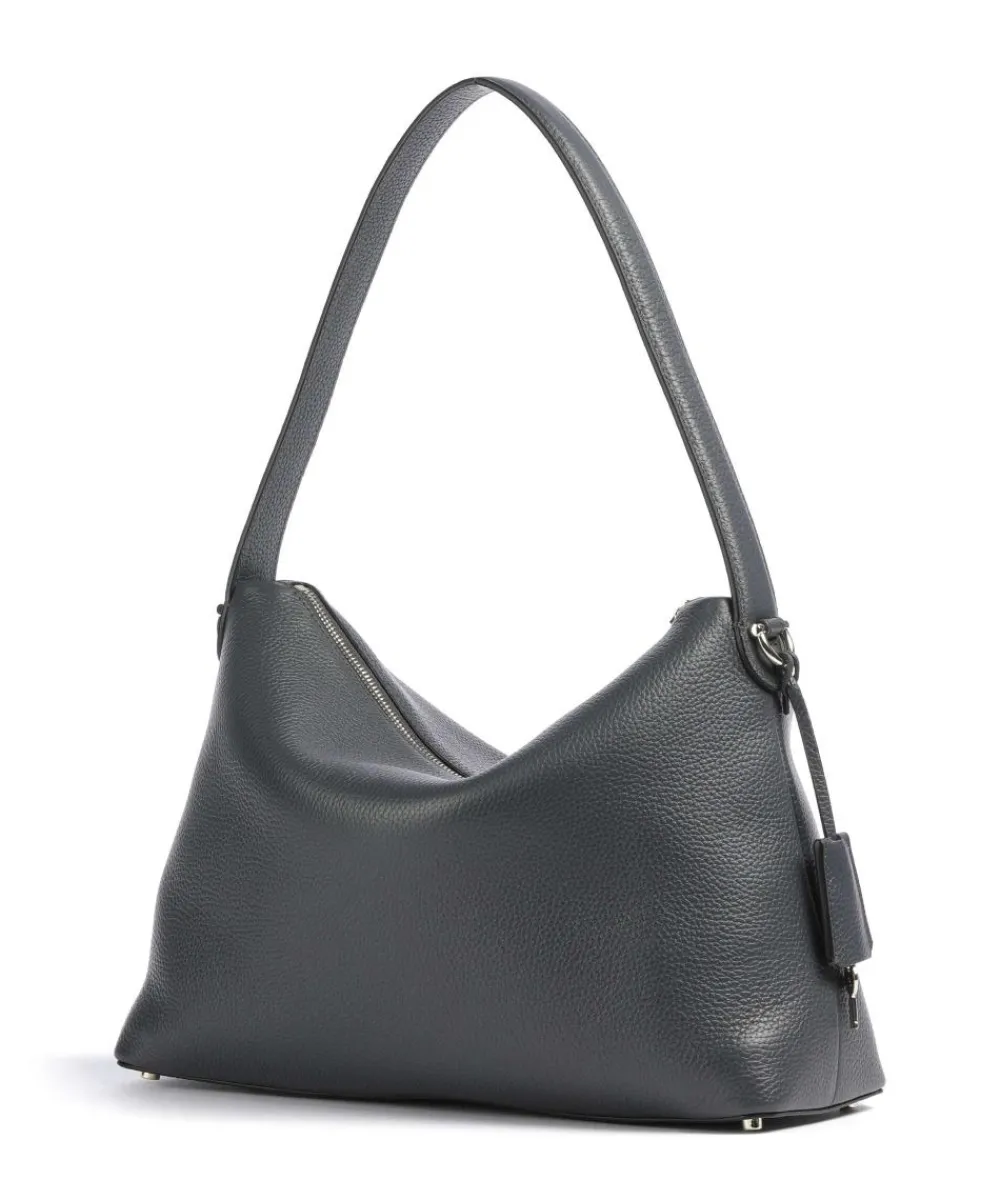 AIGNER Delia M Hobo bag grained cow leather dark grey Hot