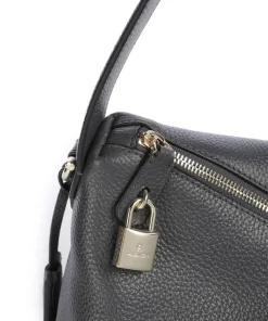 AIGNER Delia M Hobo bag grained cow leather dark grey Hot