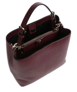 AIGNER Delia M Hobo bag grained cow leather wine Hot
