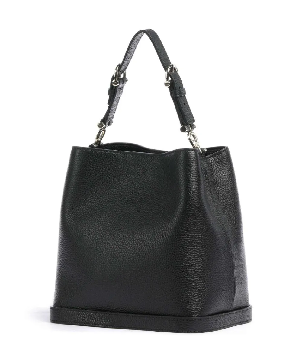 AIGNER Delia S Bucket bag grained cow leather black Clearance