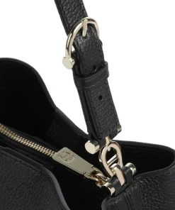 AIGNER Delia S Bucket bag grained cow leather black Clearance