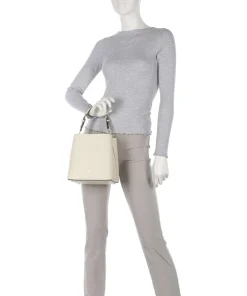 AIGNER Delia S Bucket bag grained cow leather cream