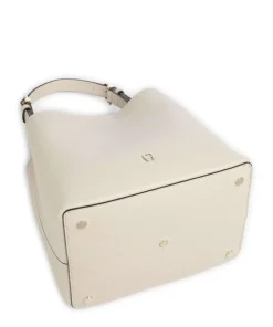 AIGNER Delia S Bucket bag grained cow leather cream