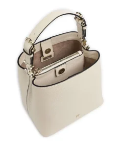 AIGNER Delia S Bucket bag grained cow leather cream