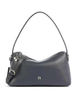 AIGNER Delia S Shoulder bag grained cow leather dark grey Clearance