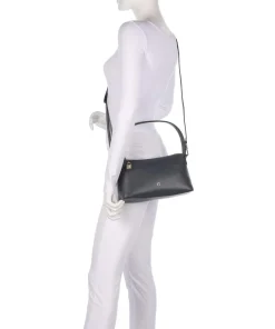 AIGNER Delia S Shoulder bag grained cow leather dark grey Clearance