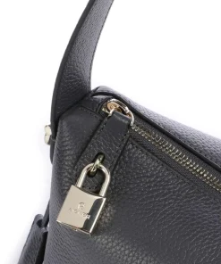AIGNER Delia S Shoulder bag grained cow leather dark grey Clearance