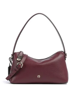 AIGNER Delia S Shoulder bag grained cow leather dark red New