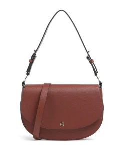 AIGNER Delia S Shoulder bag grained cow leather brown Discount