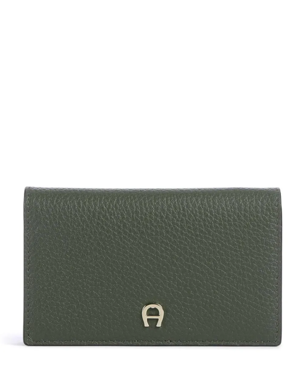 AIGNER Delia Wallet grained cow leather olive-green Discount