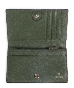AIGNER Delia Wallet grained cow leather olive-green Discount