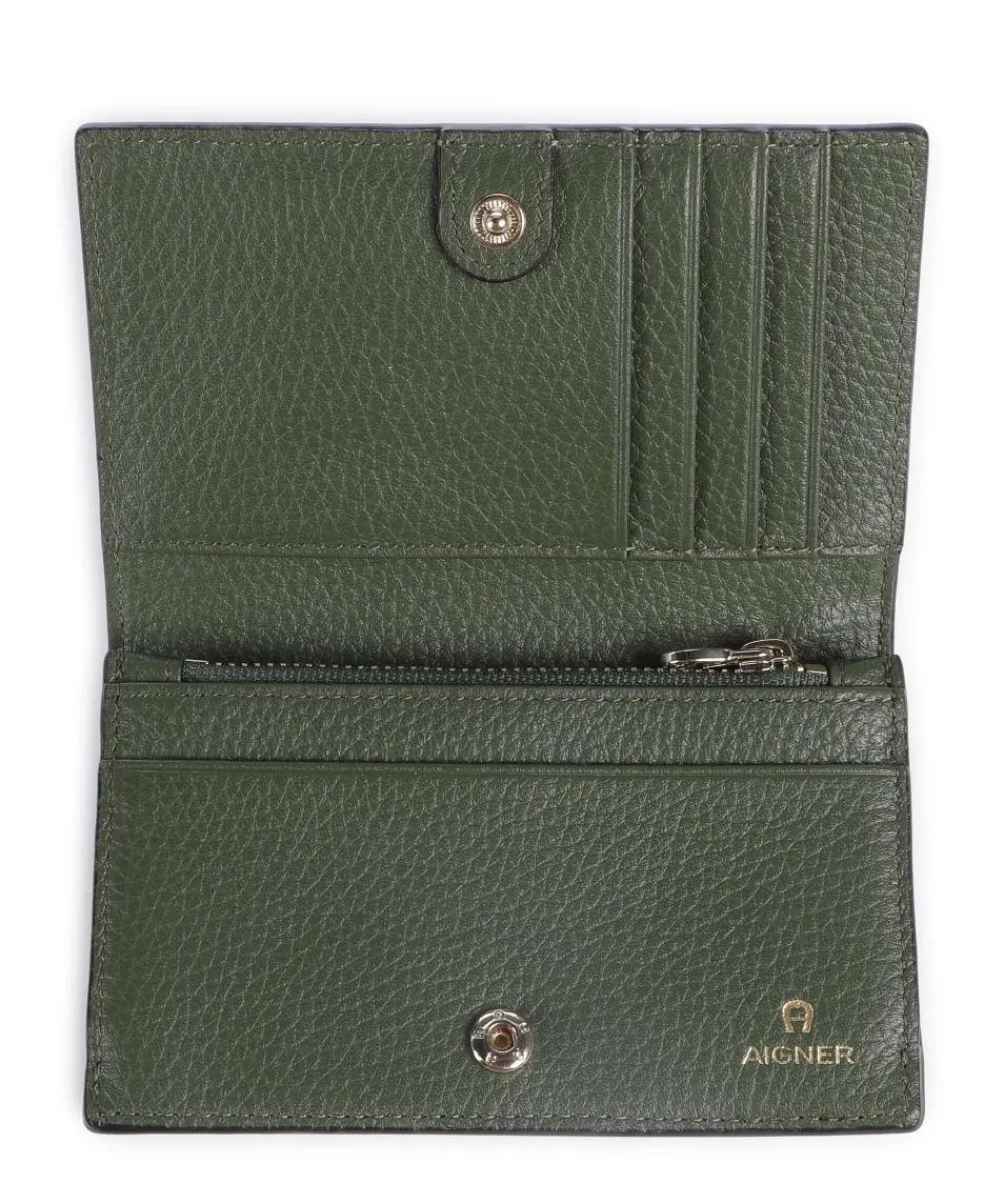 AIGNER Delia Wallet grained cow leather olive-green Discount
