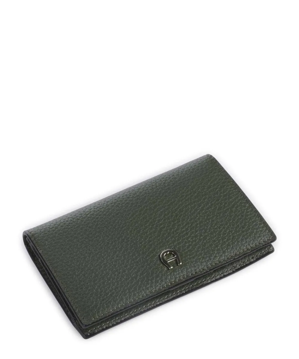 AIGNER Delia Wallet grained cow leather olive-green Discount