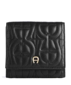 AIGNER Diadora Wallet soft cow leather black Sale
