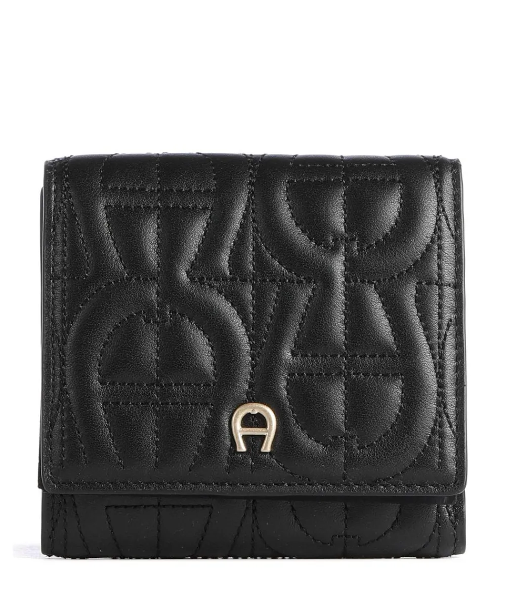 AIGNER Diadora Wallet soft cow leather black Sale