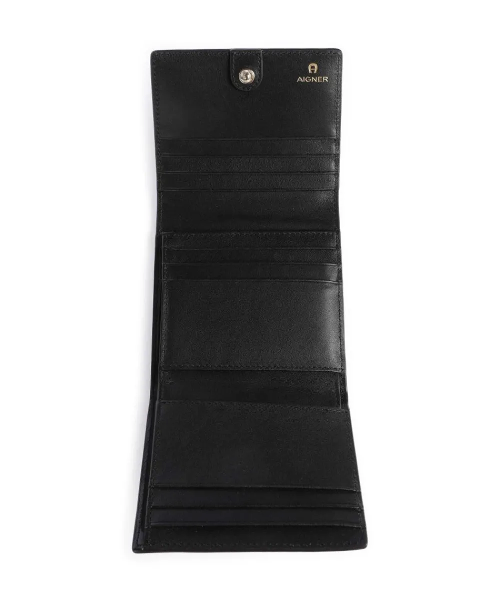 AIGNER Diadora Wallet soft cow leather black Sale
