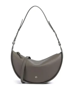 AIGNER Eliza S Hobo bag grained cow leather khaki Best